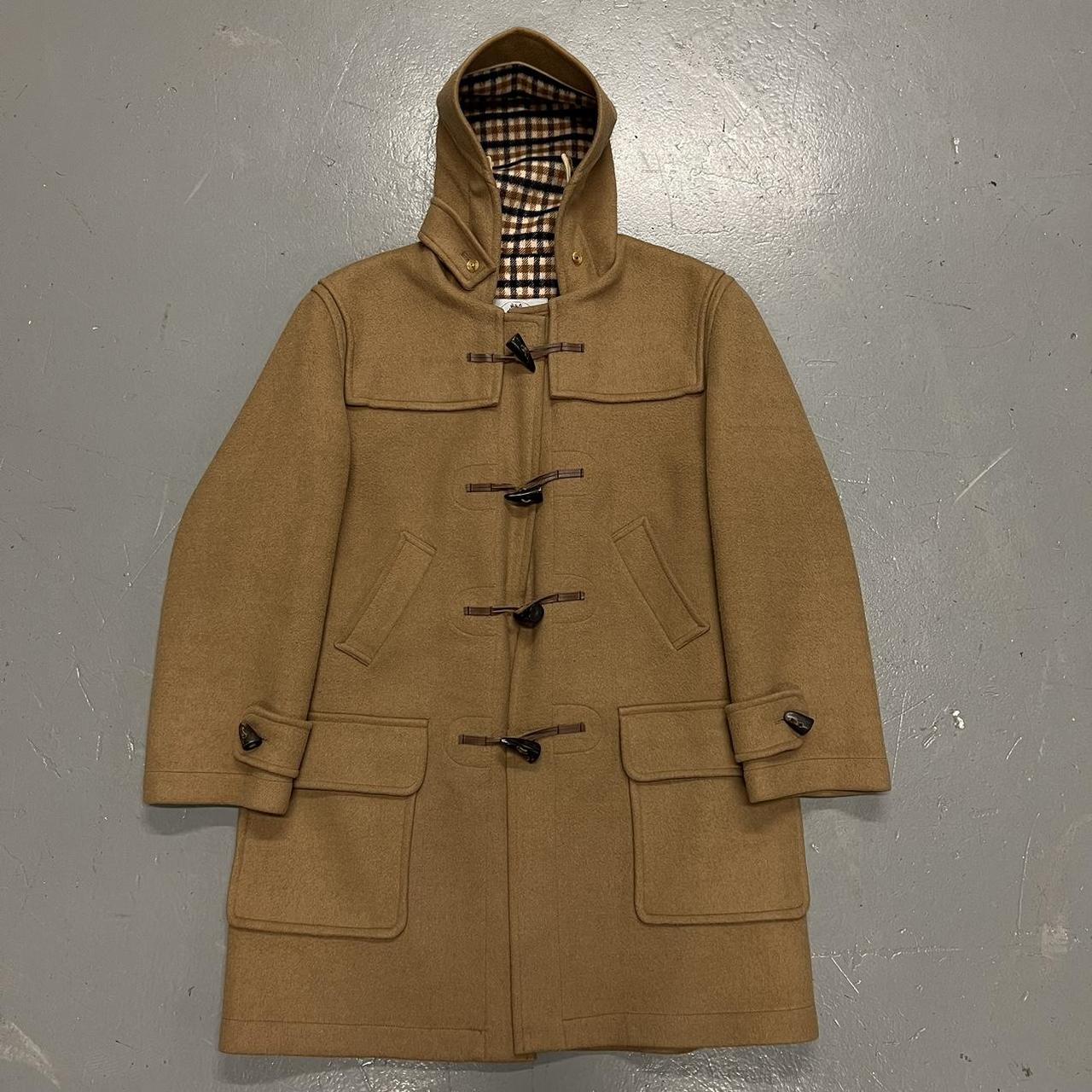 Aquascutum Men's Tan and Cream Coat | Depop