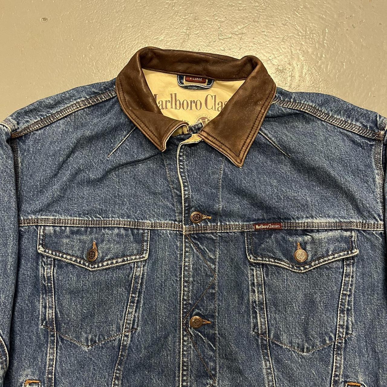 Marlboro Men's Blue and Brown Jacket | Depop