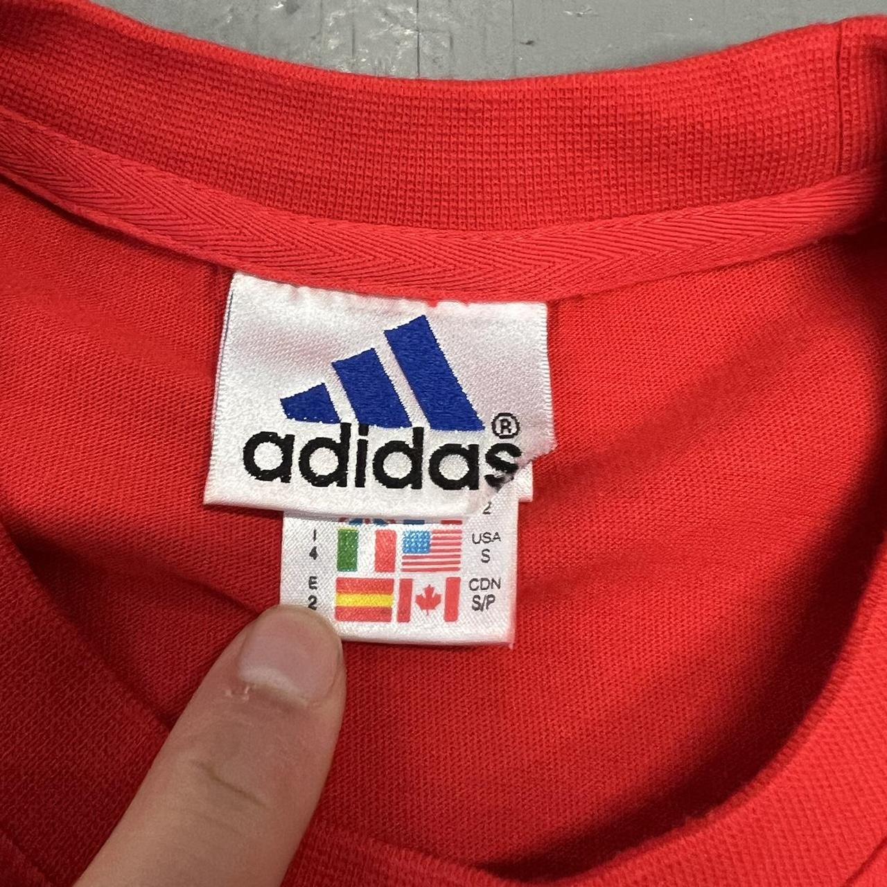 Adidas Mens Red And White T Shirt Depop 1545