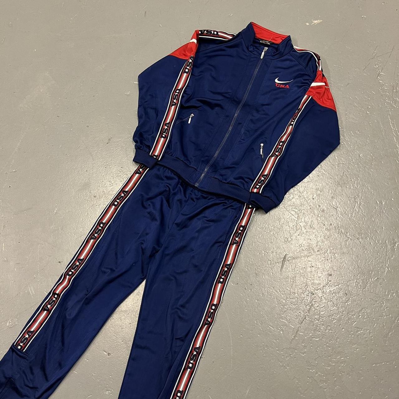 Vintage Nike Sweatsuit Red Blue And White Nike Tracksuit Hoodie