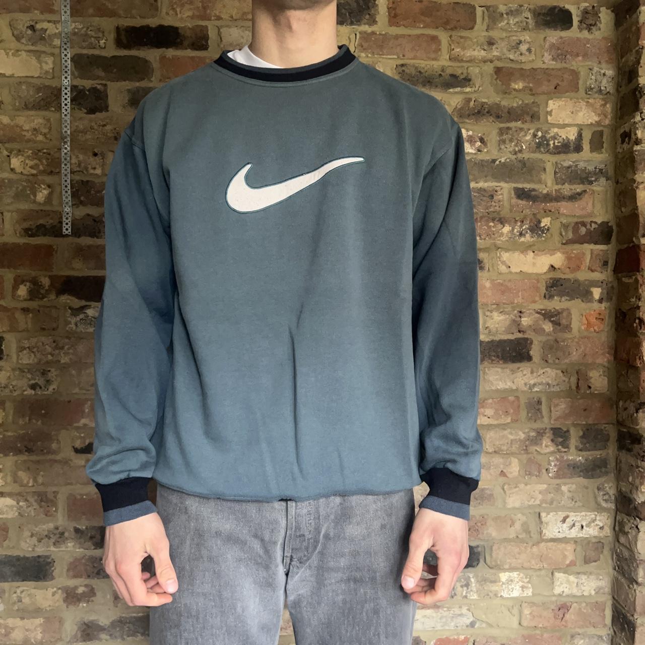 Vintage Green Nike Centre Swoosh Sweatshirt Colour | Depop