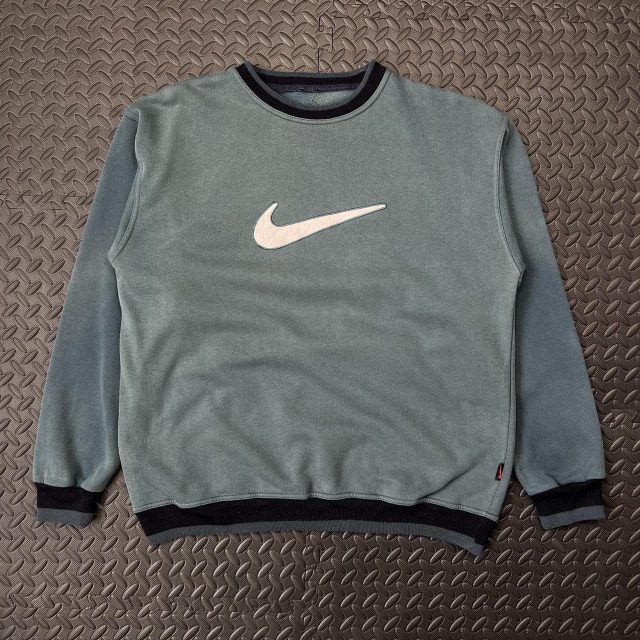 Vintage Green Nike Centre Swoosh Sweatshirt Colour | Depop