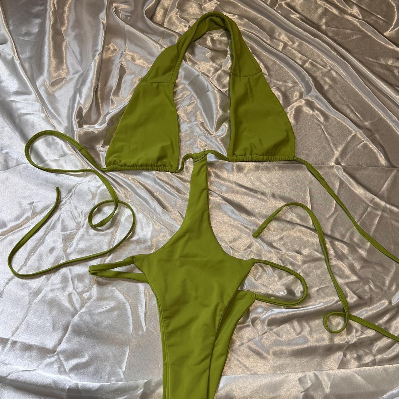 Fashion Nova Women's Green Swimsuit-one-piece | Depop