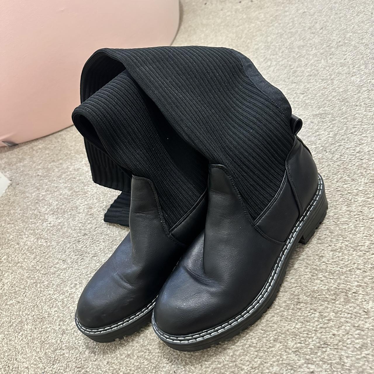 Size 4 river island knee high boots. Worn max 3... Depop