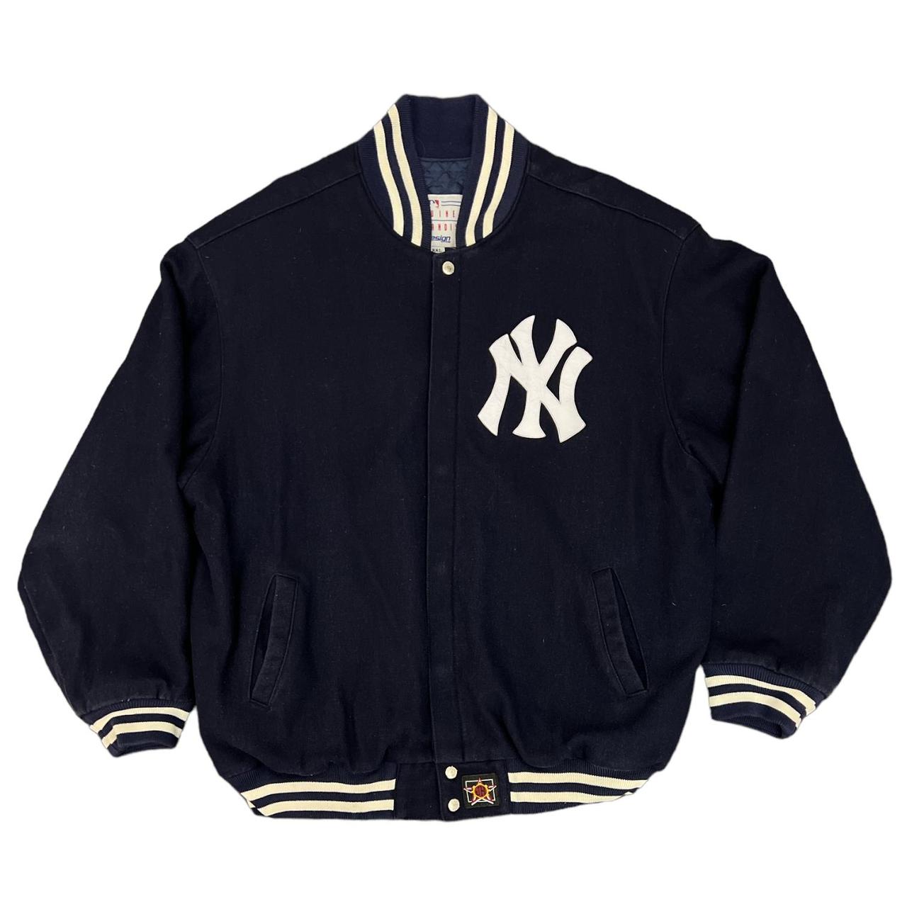 NY Yankees Black and White Letterman Jacket