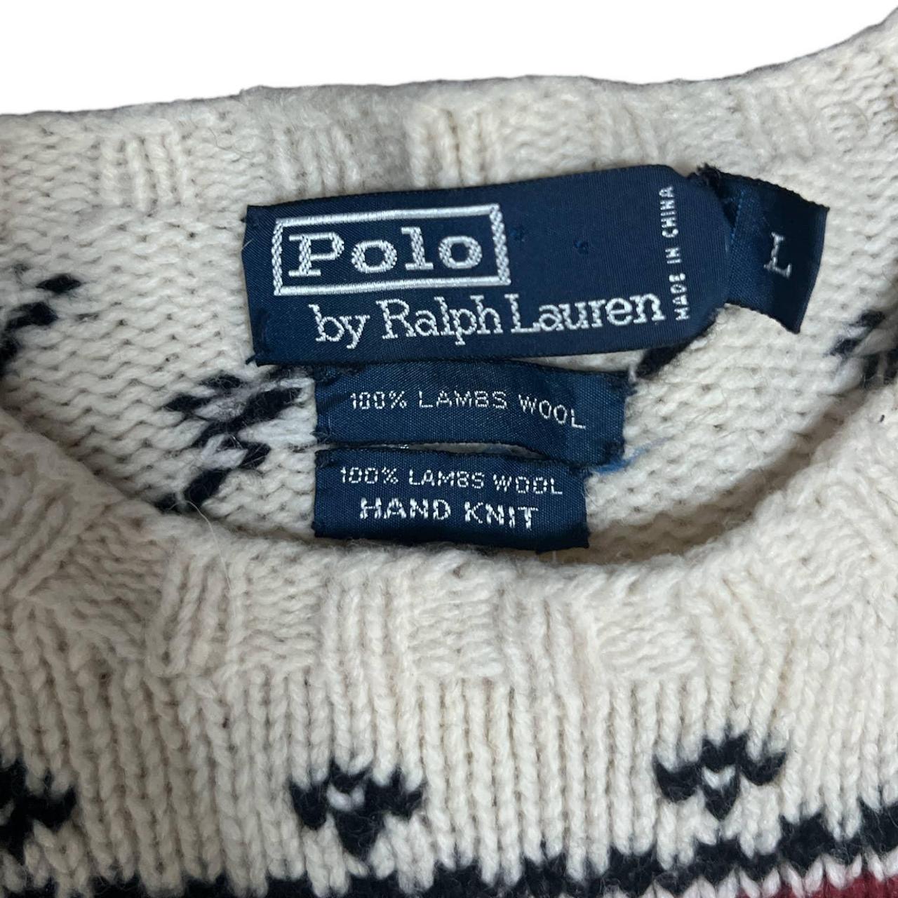 Vintage Polo Ralph Lauren Snowflake Reindeer Knit... - Depop