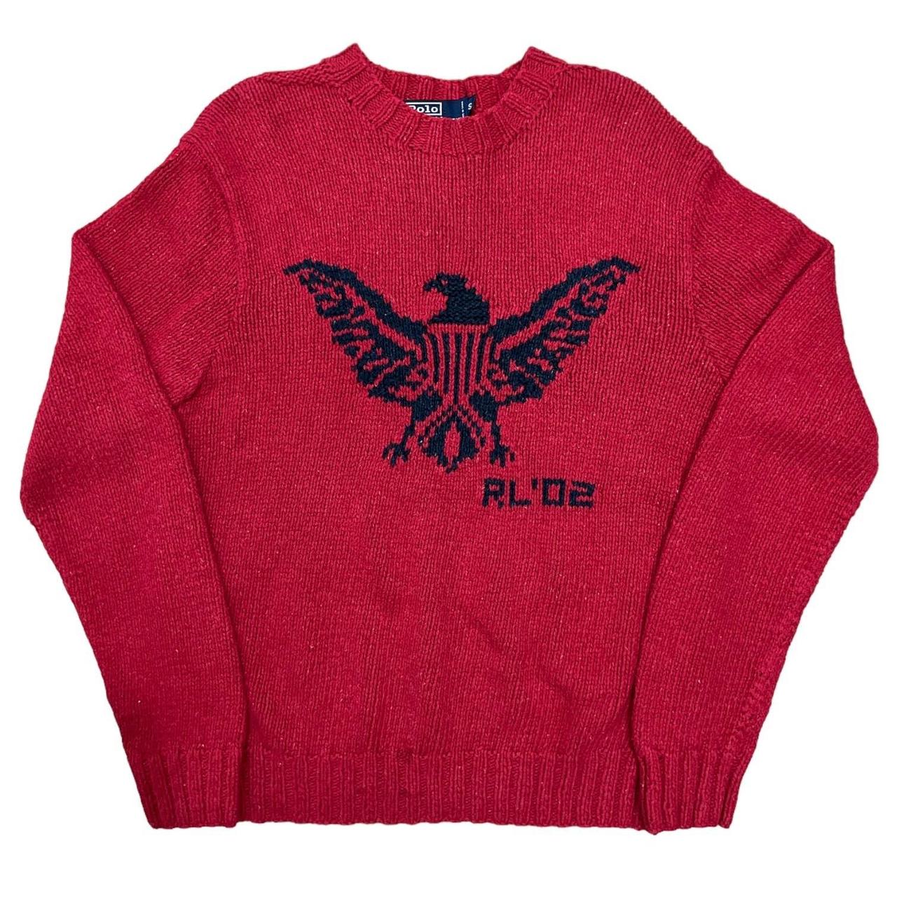 2002 Polo Ralph Lauren Eagle Knit Sweater Size... - Depop