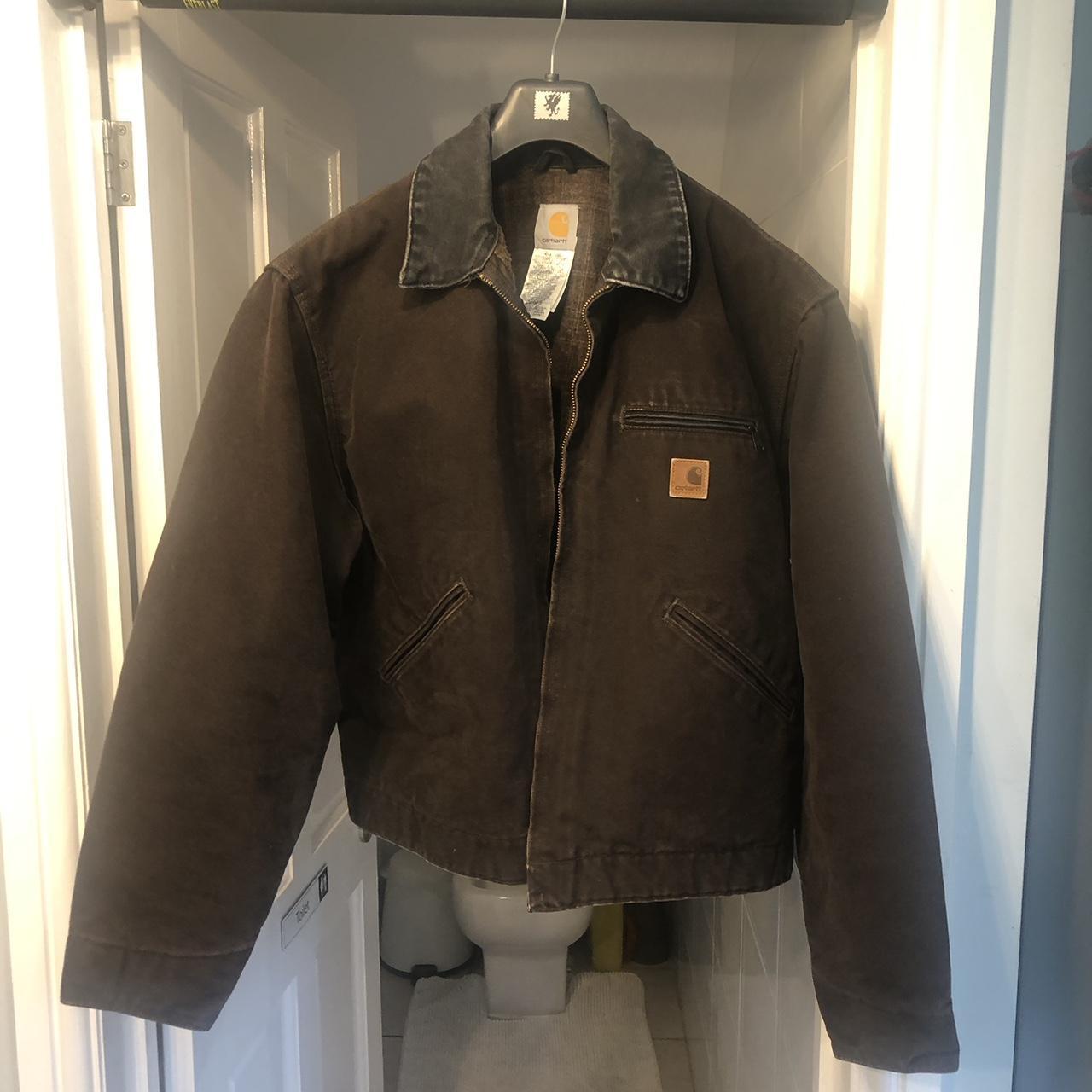 Carhartt detroit jacket Dark Brown J97 DKB (Dark... - Depop