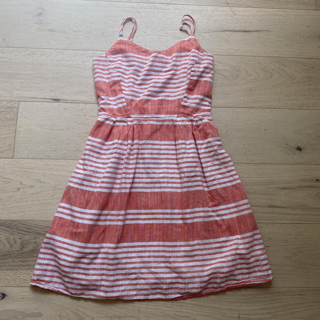 Pink and white striped cotton dress Fully lined