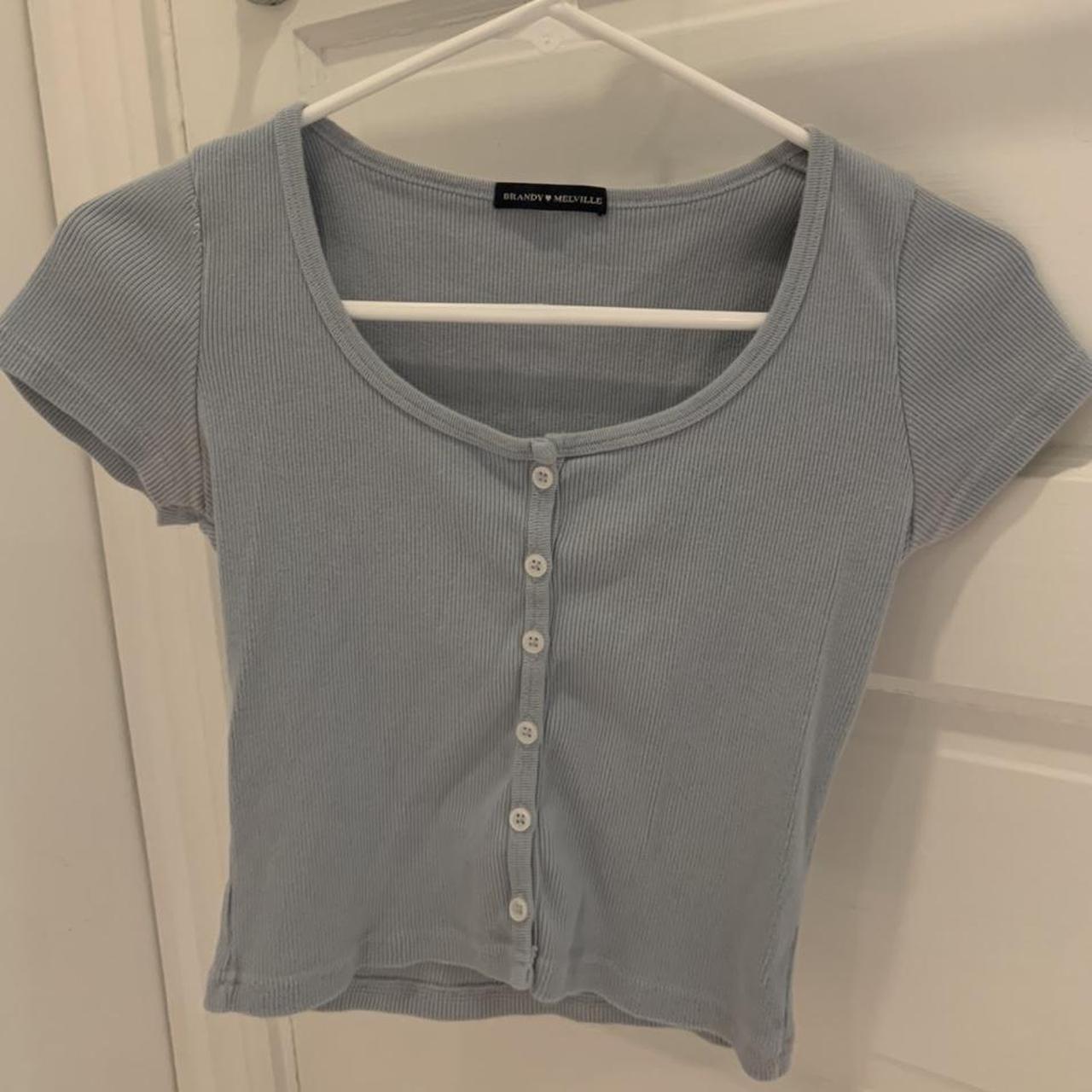 brandy melville zelly top light blue 🌦️ size... Depop