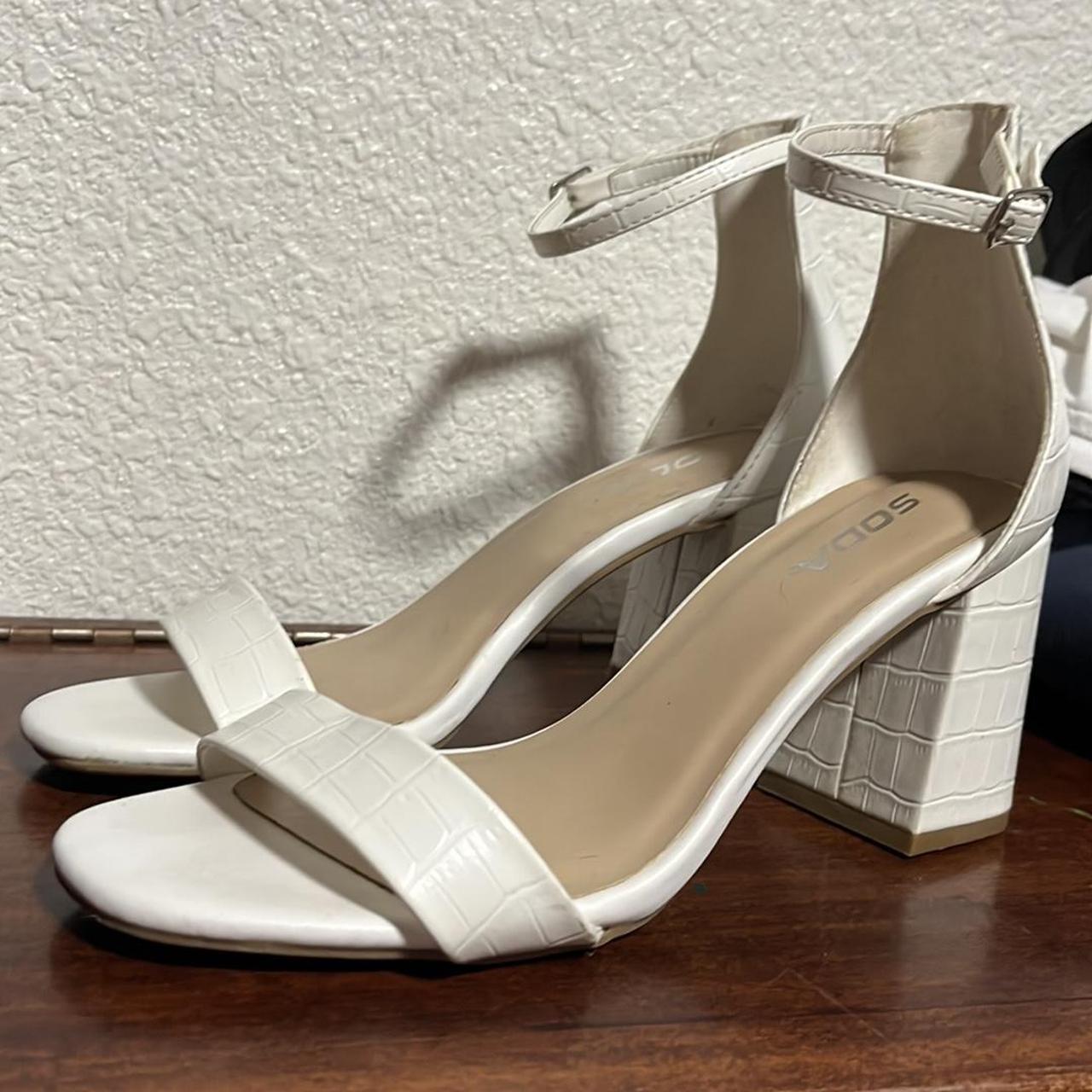 White block heels - Depop