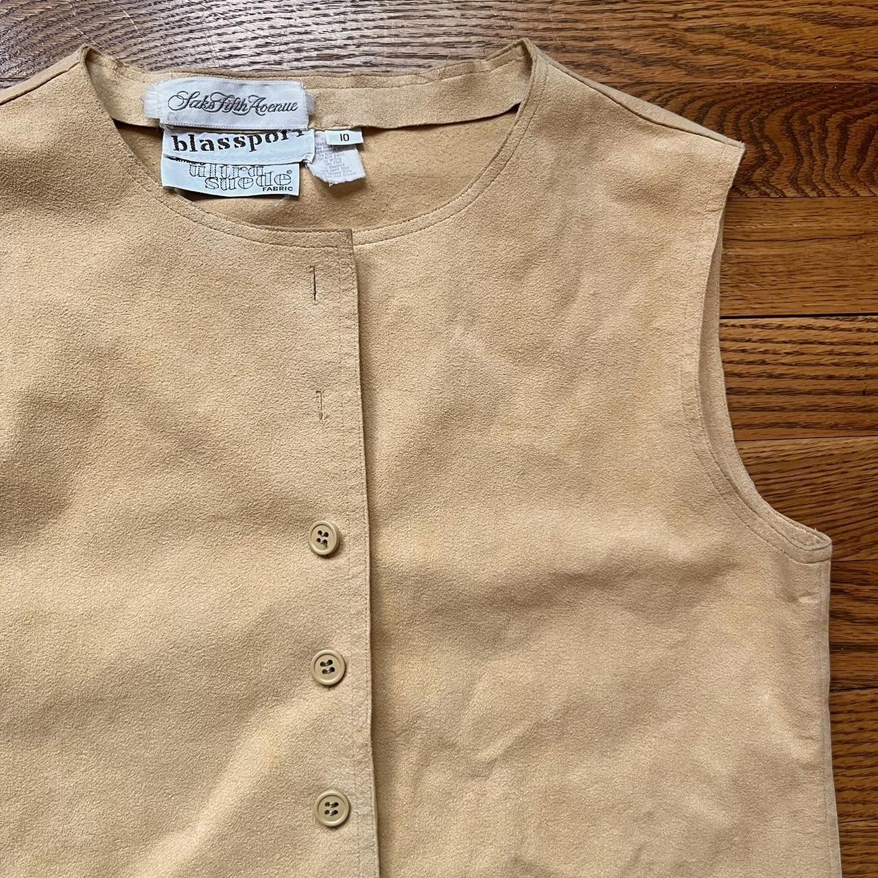 Bill Blass Women's Tan Vest | Depop