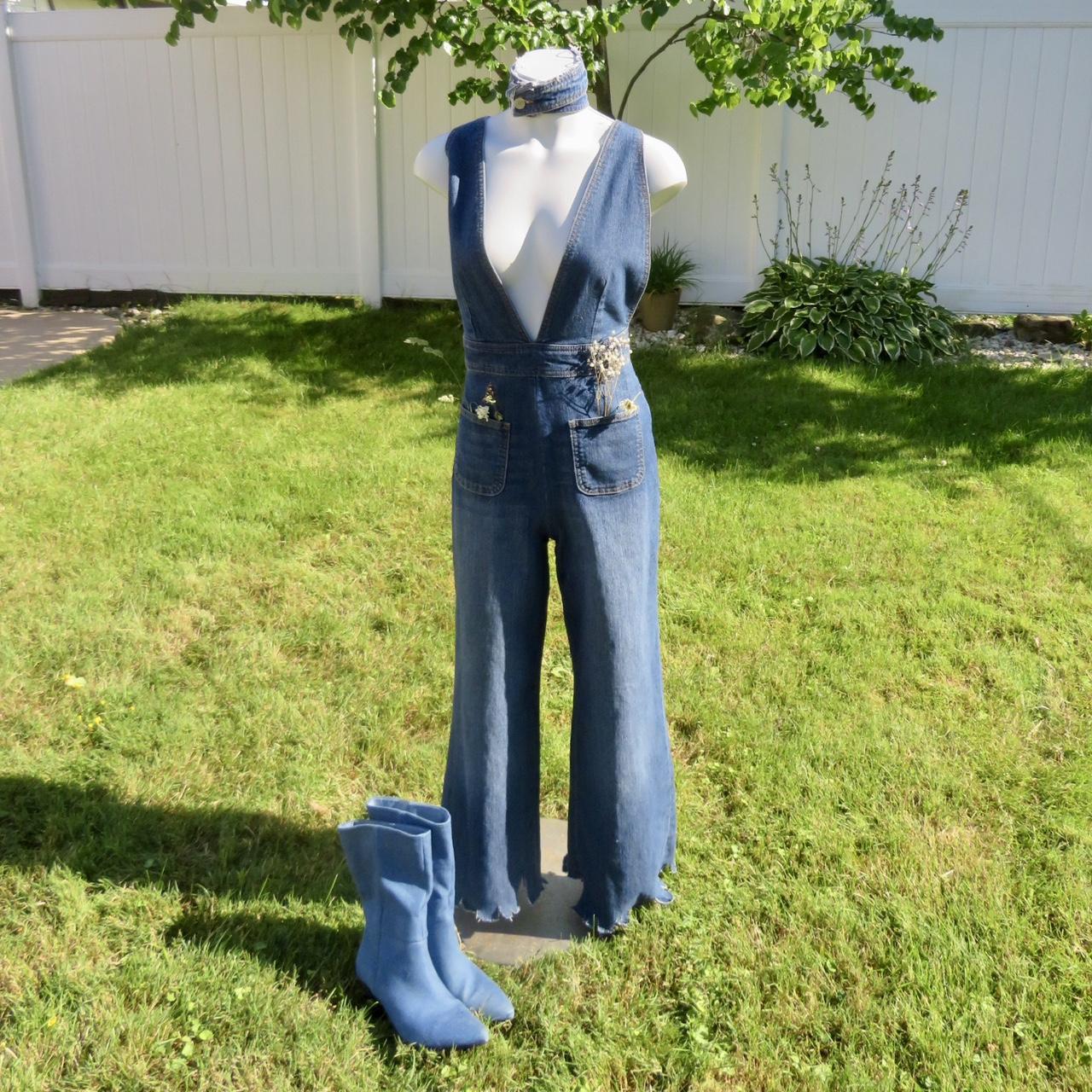 DOLLHOUSE DENIM JUMPSUIT ☆ frayed bottoms... Depop