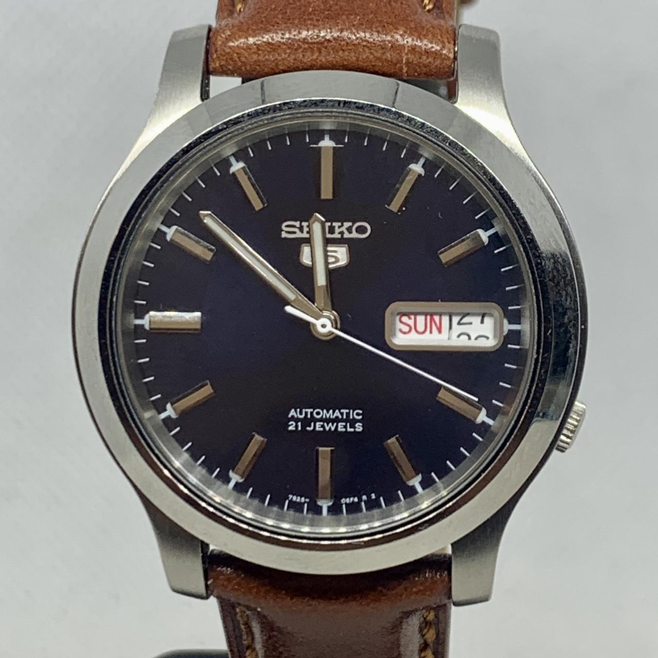 Seiko Men's Silver and Blue Watch