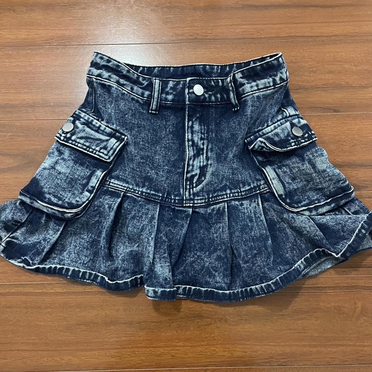 y2k jean skirt from shein worn a couple of... - Depop