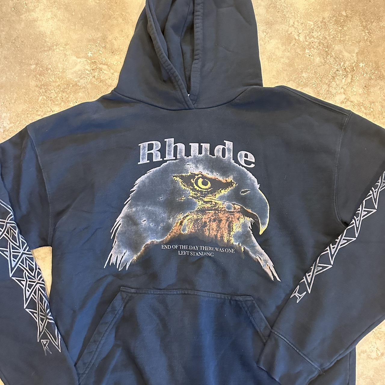 Rhude bald 2025 eagle hoodie