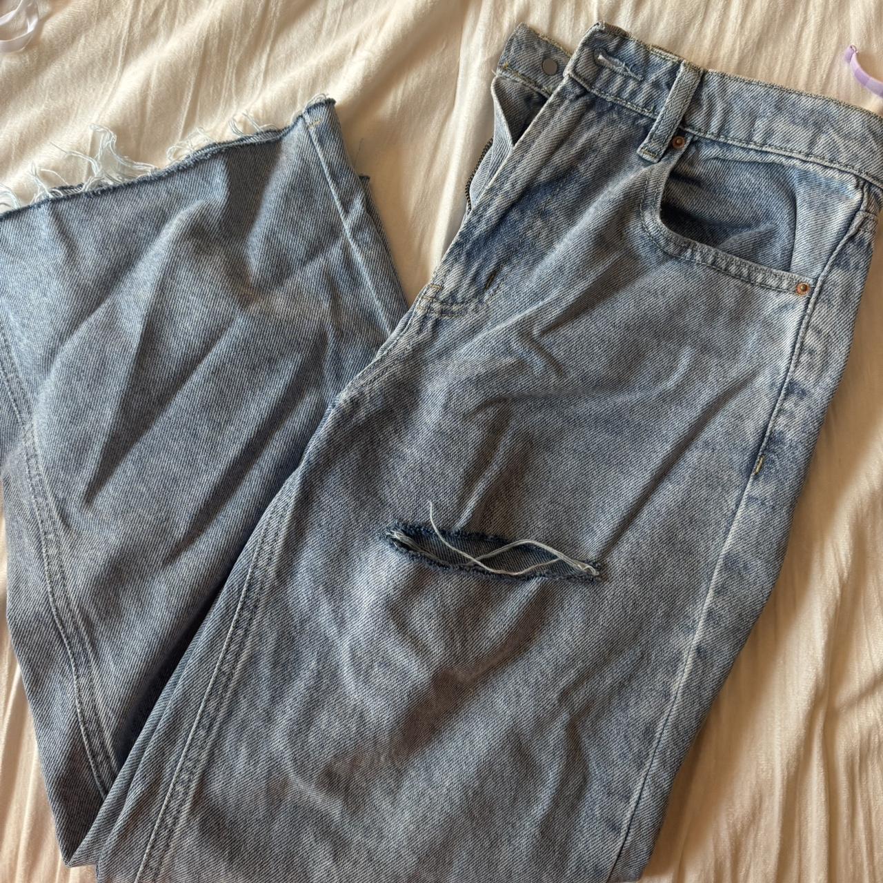 PacSun Women's Jeans Blue 26 – pacsun cropped wide leg jeans - Main Image