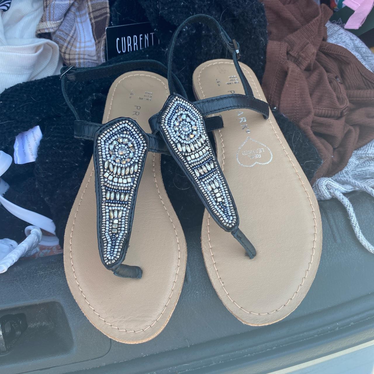 Primark Women's Black and Tan Sandals Depop