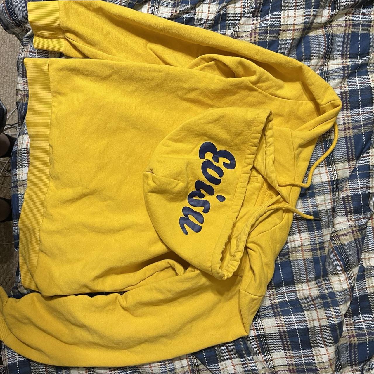 yellow evisu hoodie really great used condition Depop