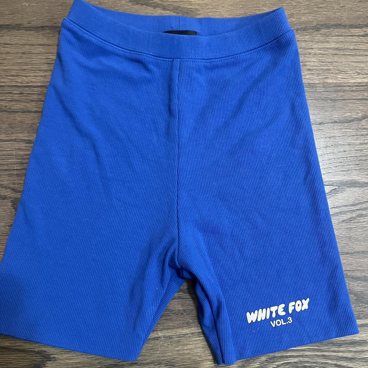 adorable royal blue White Fox bike shorts! bought... - Depop