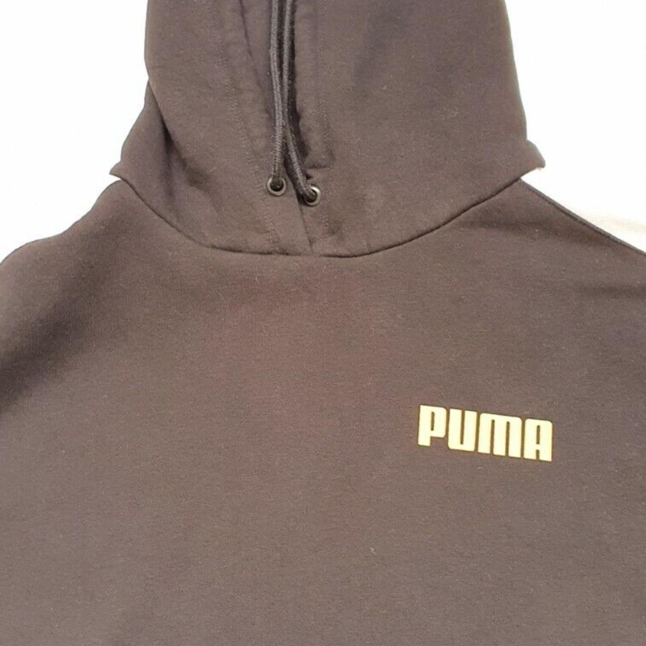 Puma hoodie in black Logo on chest In good used... - Depop