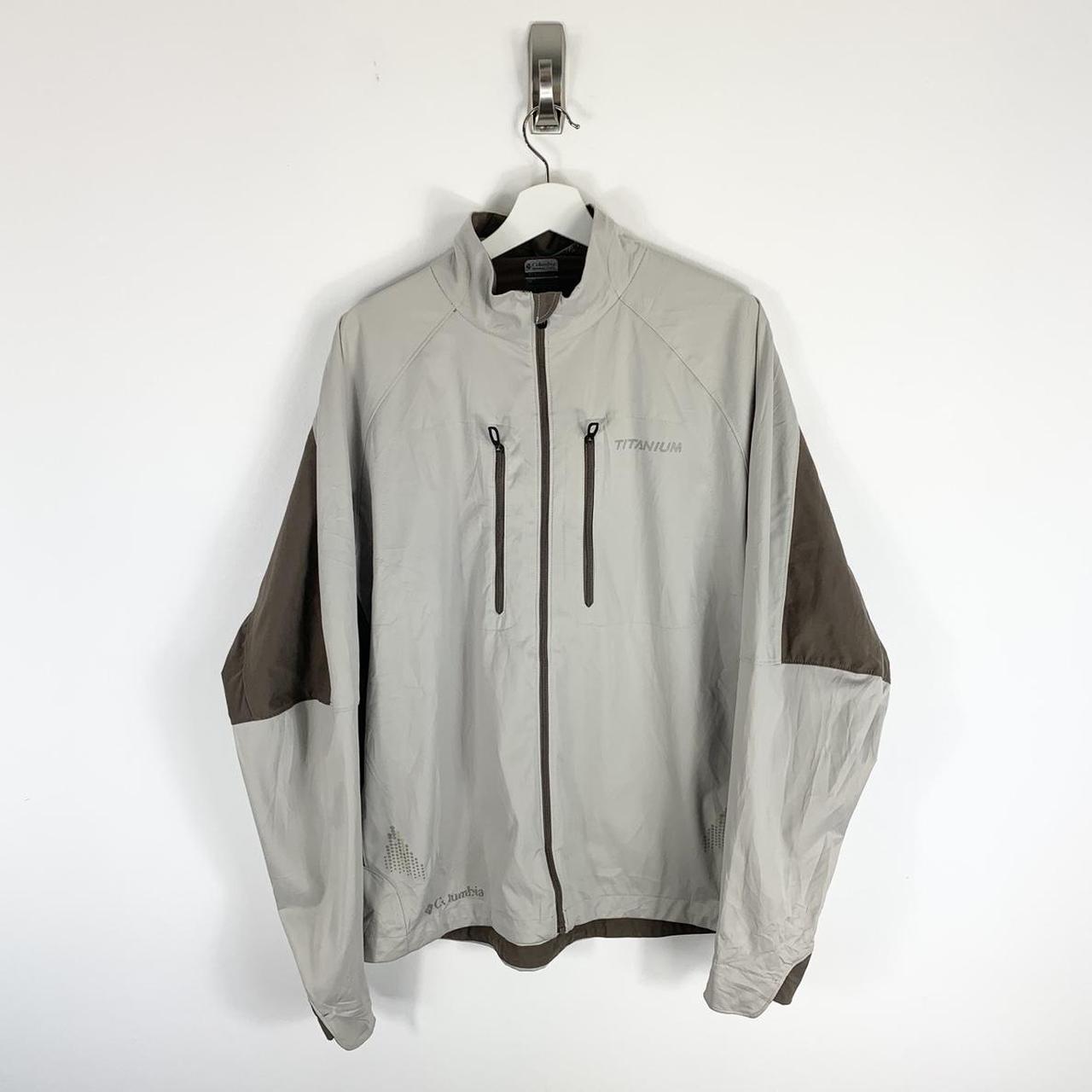 Columbia Sportswear Men's Cream and Brown Jacket | Depop