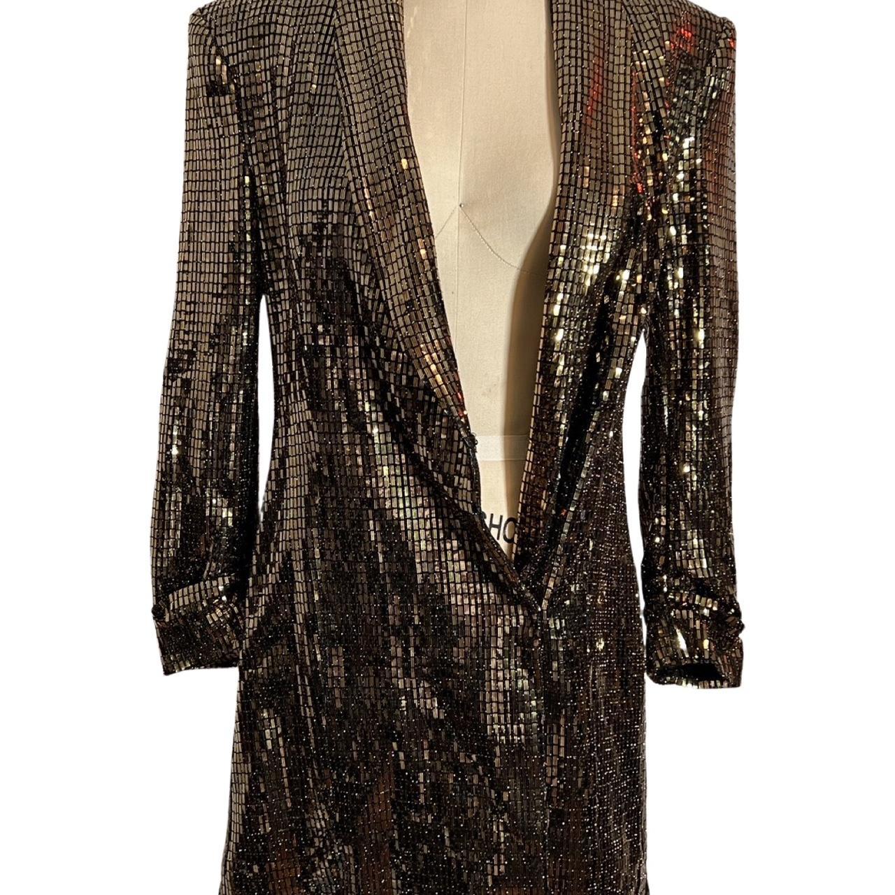 Gold zara blazer dress best sale