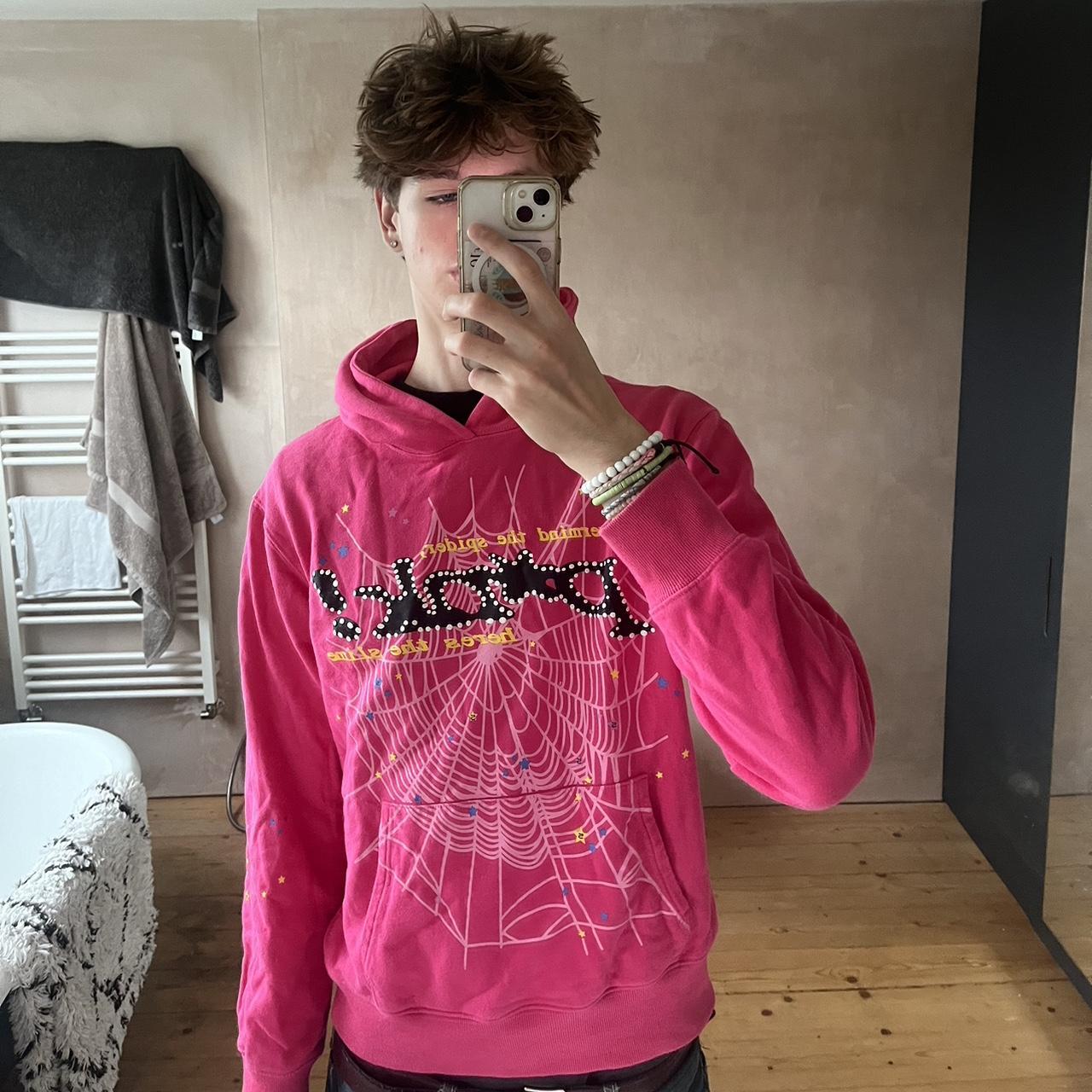 Pink red hoodie best sale