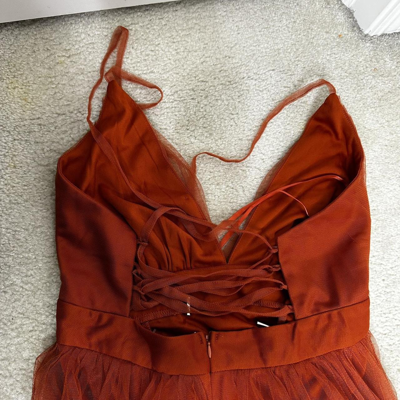 Windsor Women's Orange and Red Dress Depop