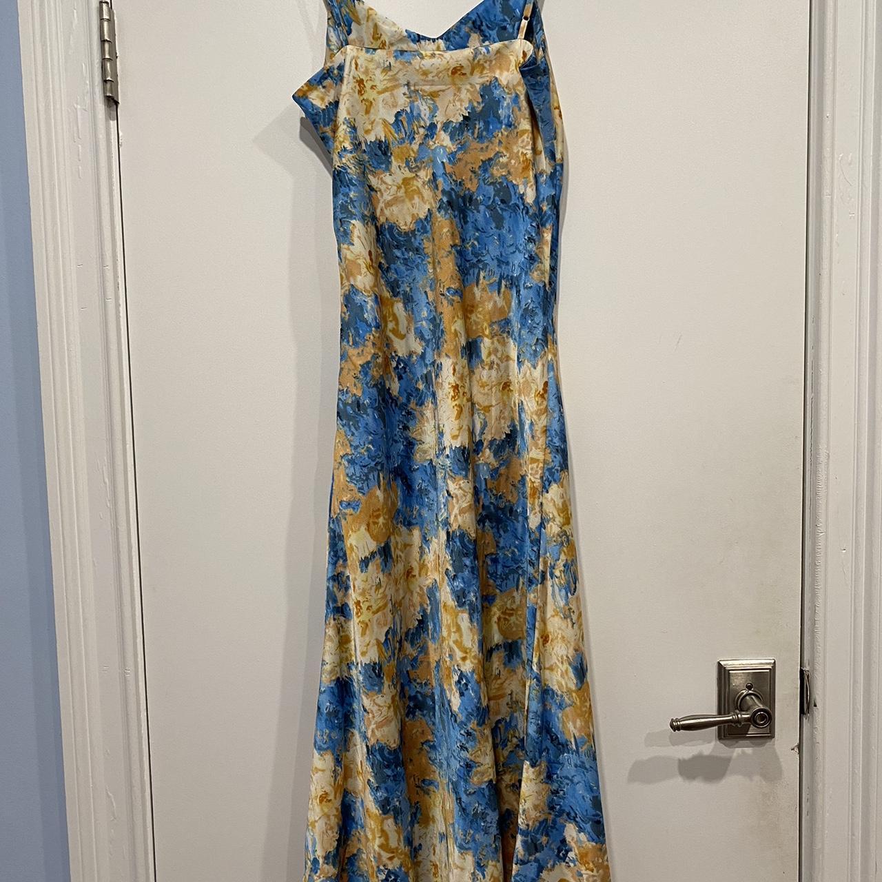 Women's Blue and Yellow Dress | Depop