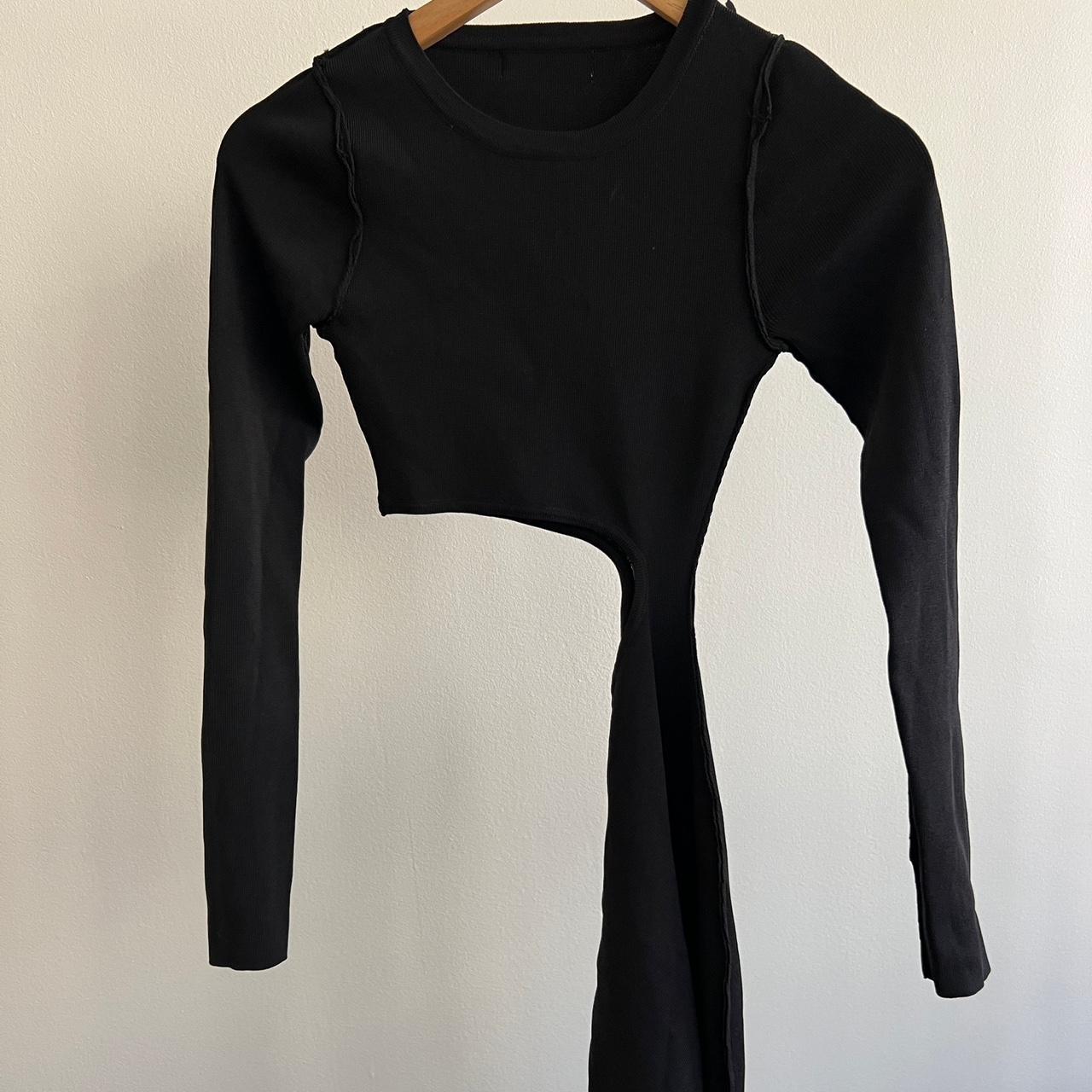 Glassons Black Cut Out Long Sleeve Maxi Dress XS Depop