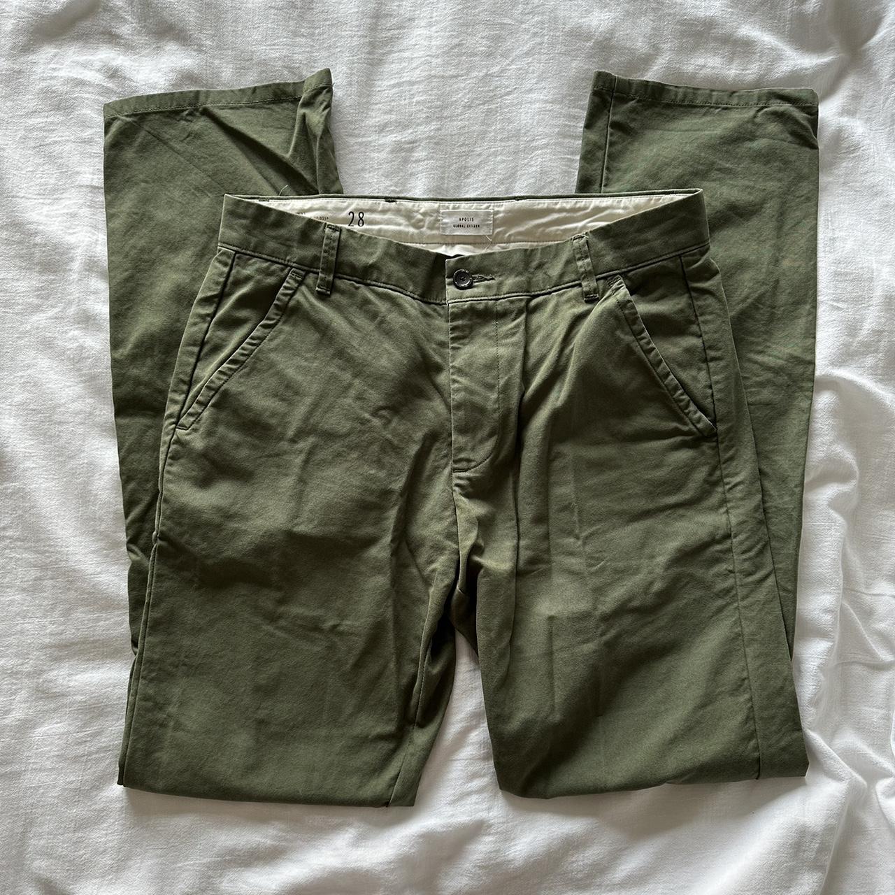 APOLIS new khaki green chino bootcut pants Never... - Depop