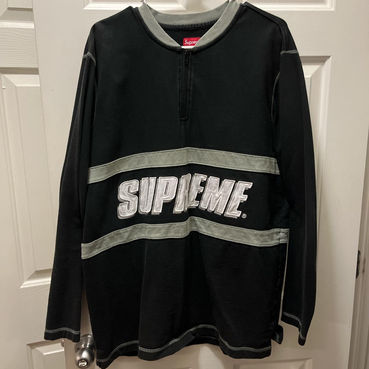 Supreme Bar Logo Half Zip Top XL No Stains or Tear - Depop