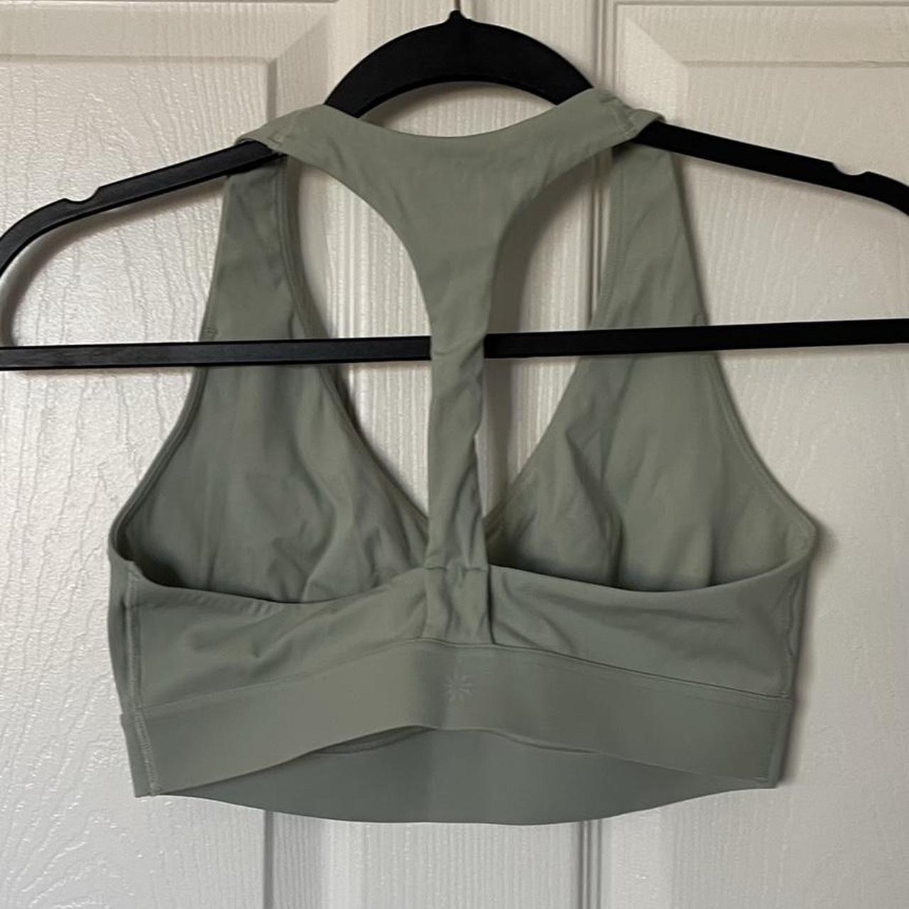 Athleta Yin Yoga Sexy Sports Bra - Plunge Sage Green... - Depop