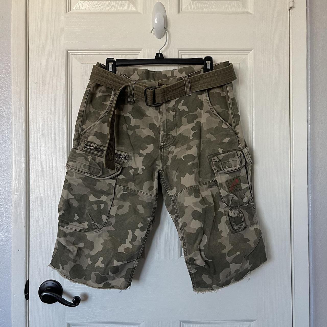 Armani Exchange Men s Cut Off Camo Cargo Shorts size Depop