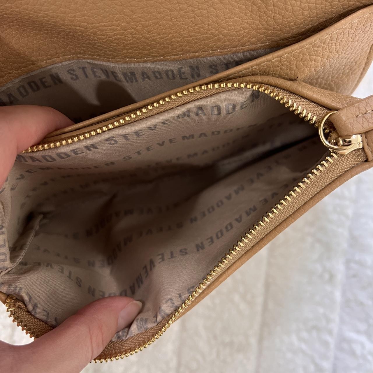 Cognac camel tan Steve Madden tote with mini strap - Depop