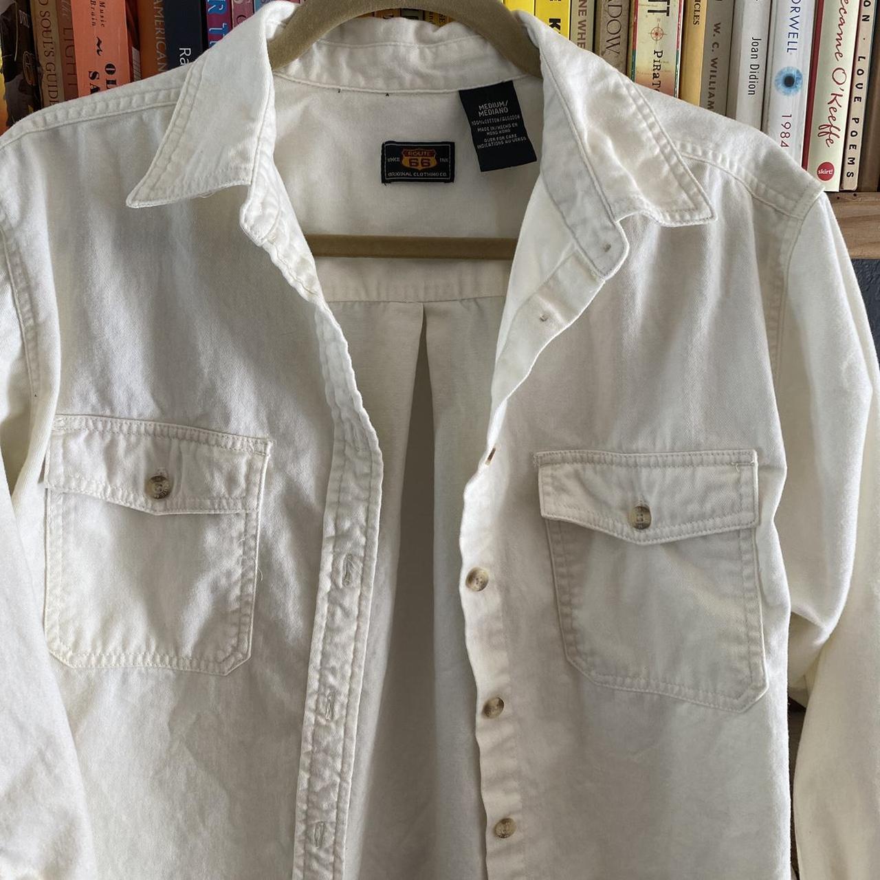 American Vintage Women's White and Cream Shirt | Depop