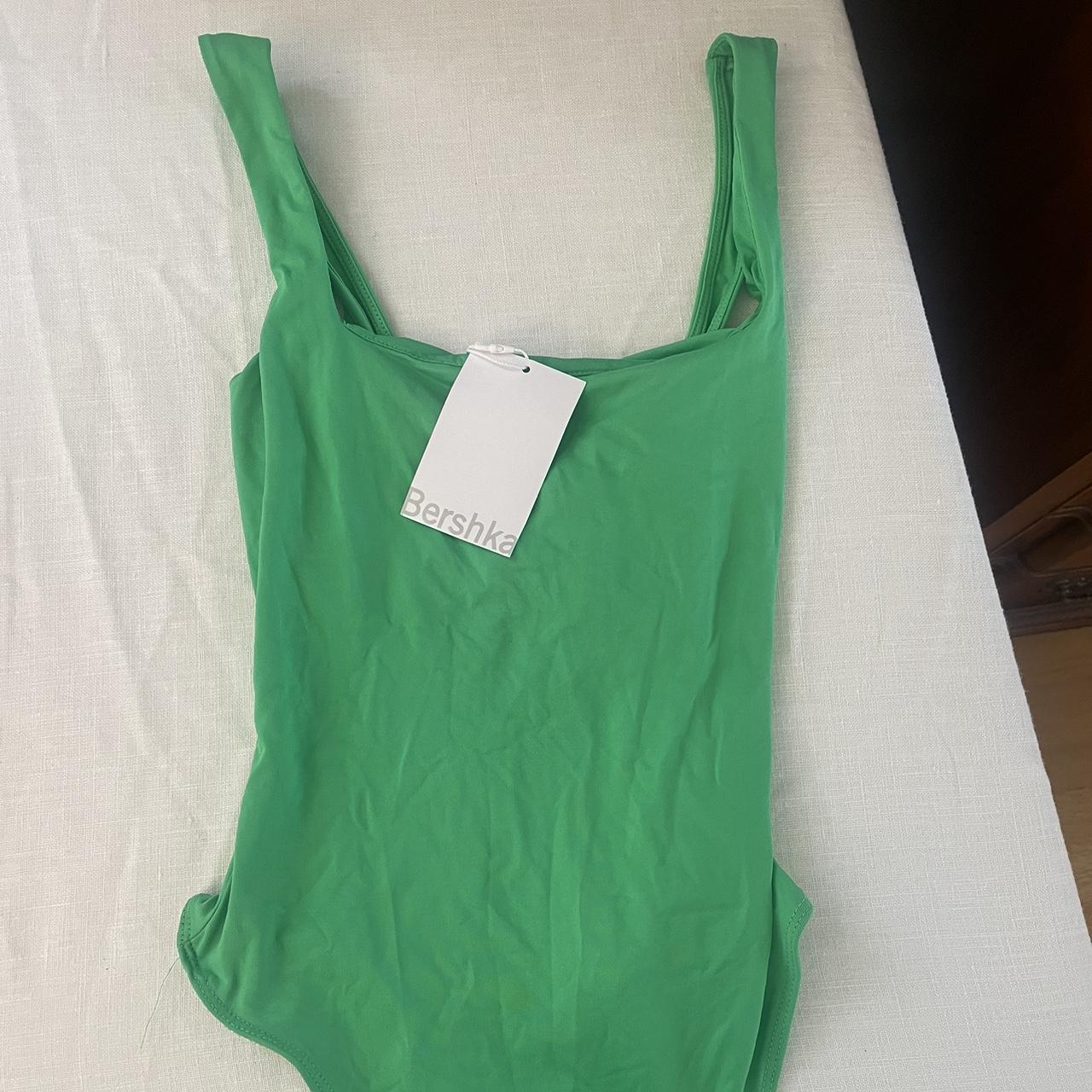 Bershka Women's Green Bodysuit | Depop