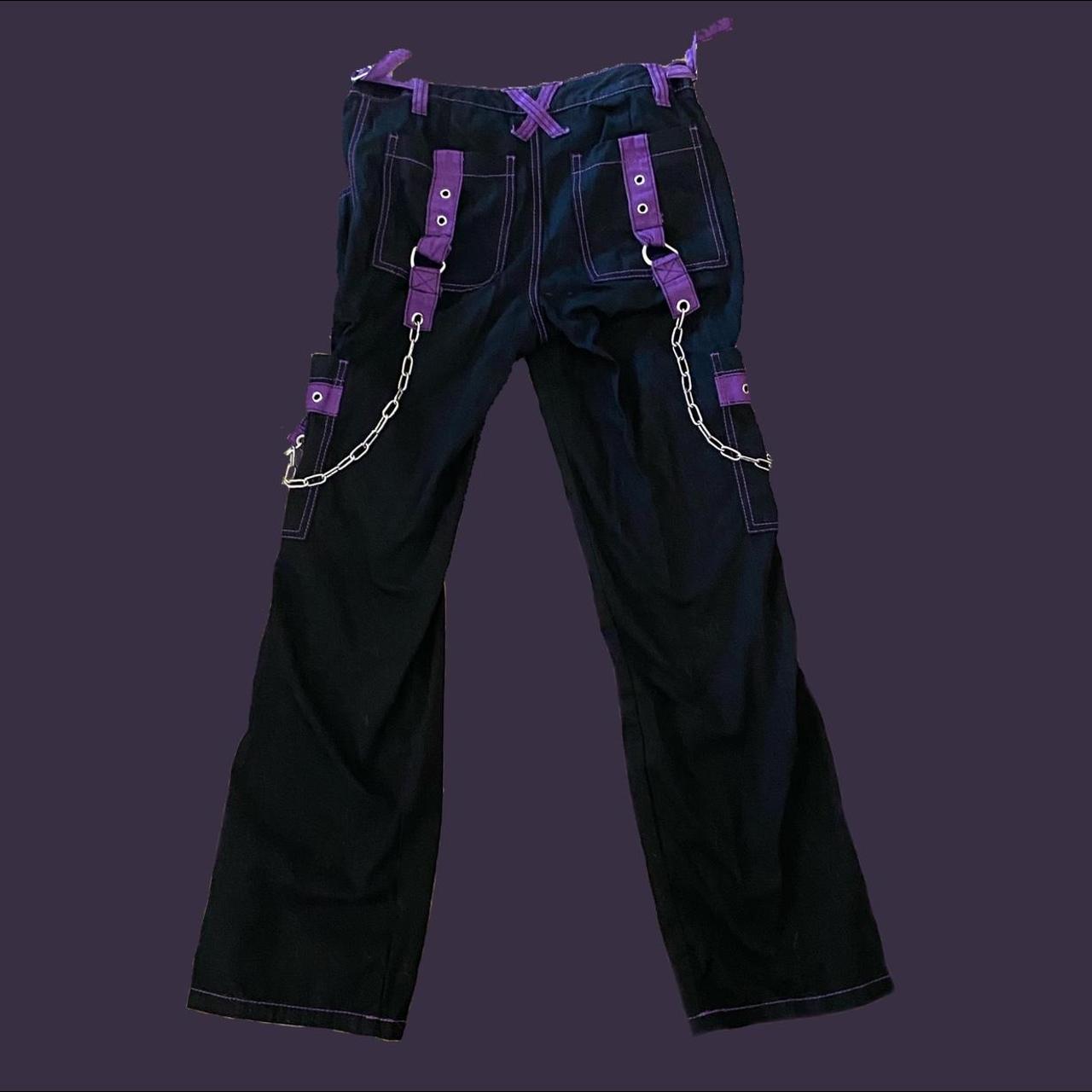 Tripp NYC Women's Purple and Black Trousers | Depop