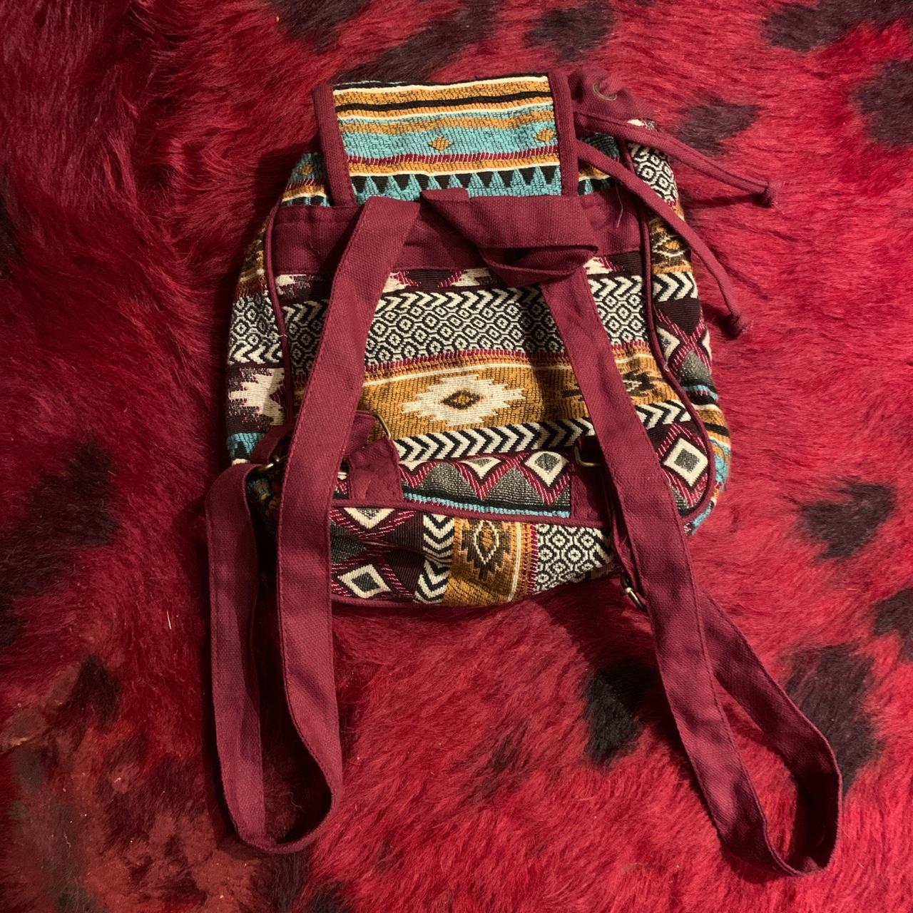 Cotton Aztec backpack 🎒 ️🧡 ️ 13x11” Buckle fastener... - Depop