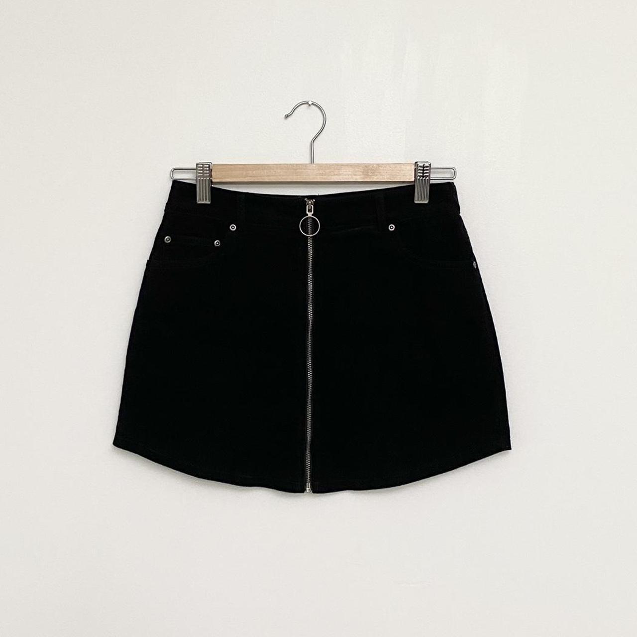 Black corduroy zip skirt best sale