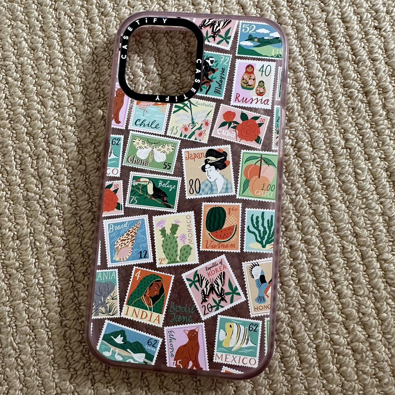 Casetify x Bodil Jane Lilac ‘Post Stamps’ iPhone 14... Depop