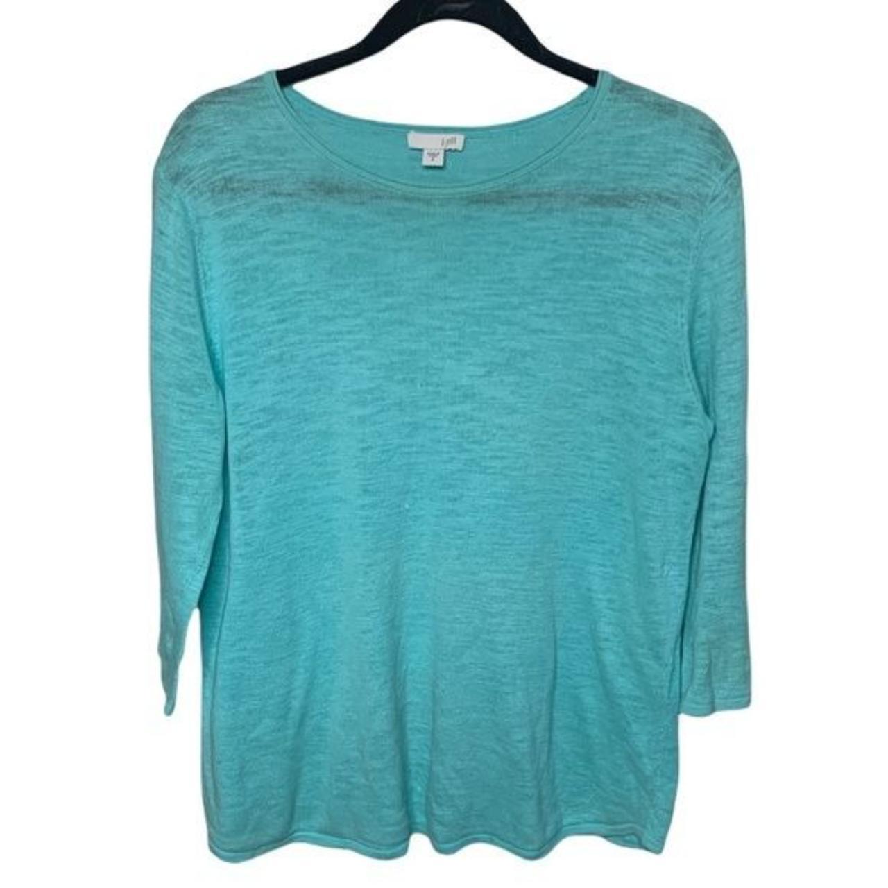 J. Jill Women's Blue Shirt Depop