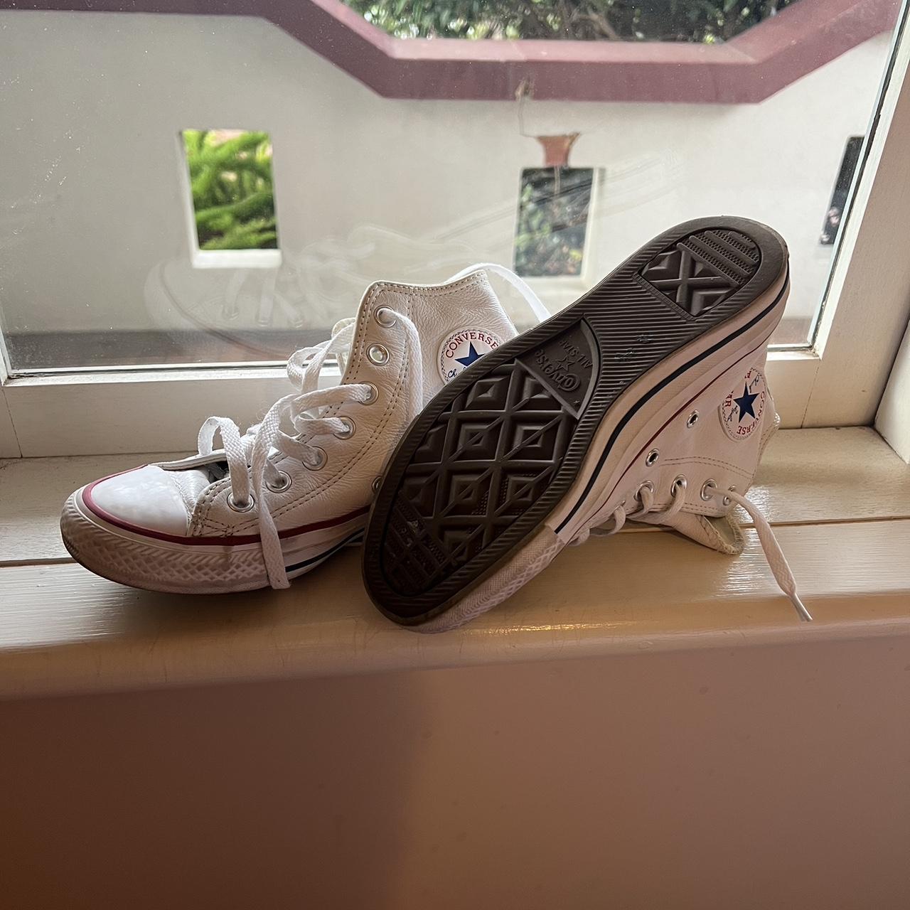 white leather converse size 5