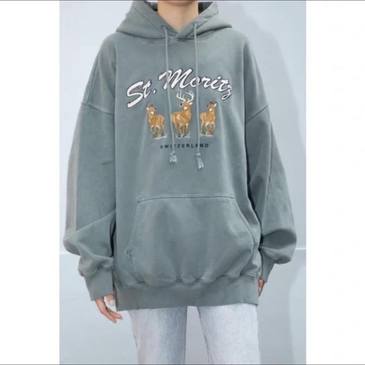 Rare Brandy Melville Sage Green Embroidered Graphic... Depop