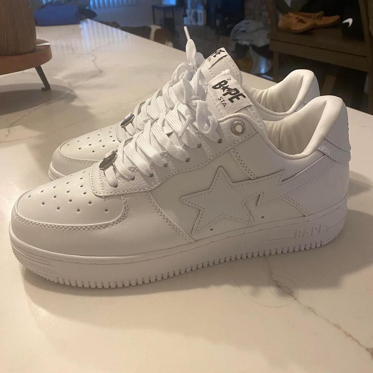 White bapestas in size 10uk sizing ⚠️SHIPPING... - Depop