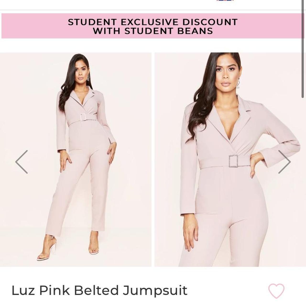 Missy empire pink belted bodysuit size 8 Brand new... Depop