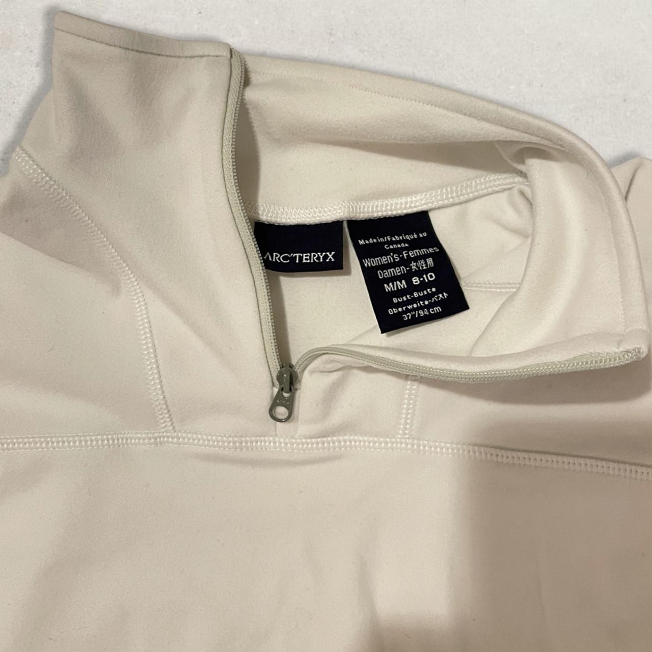 Arc'teryx Women's White and Khaki Sweatshirt | Depop