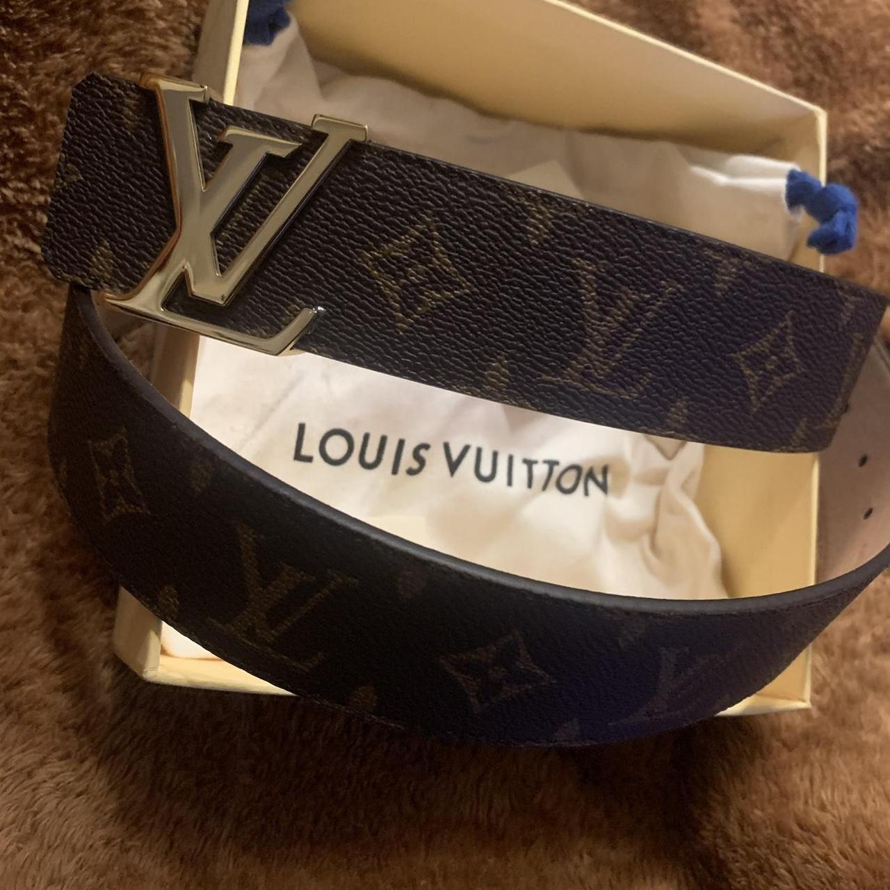Louis Vuitton LV Initiales 40MM White Checker Belt - Depop