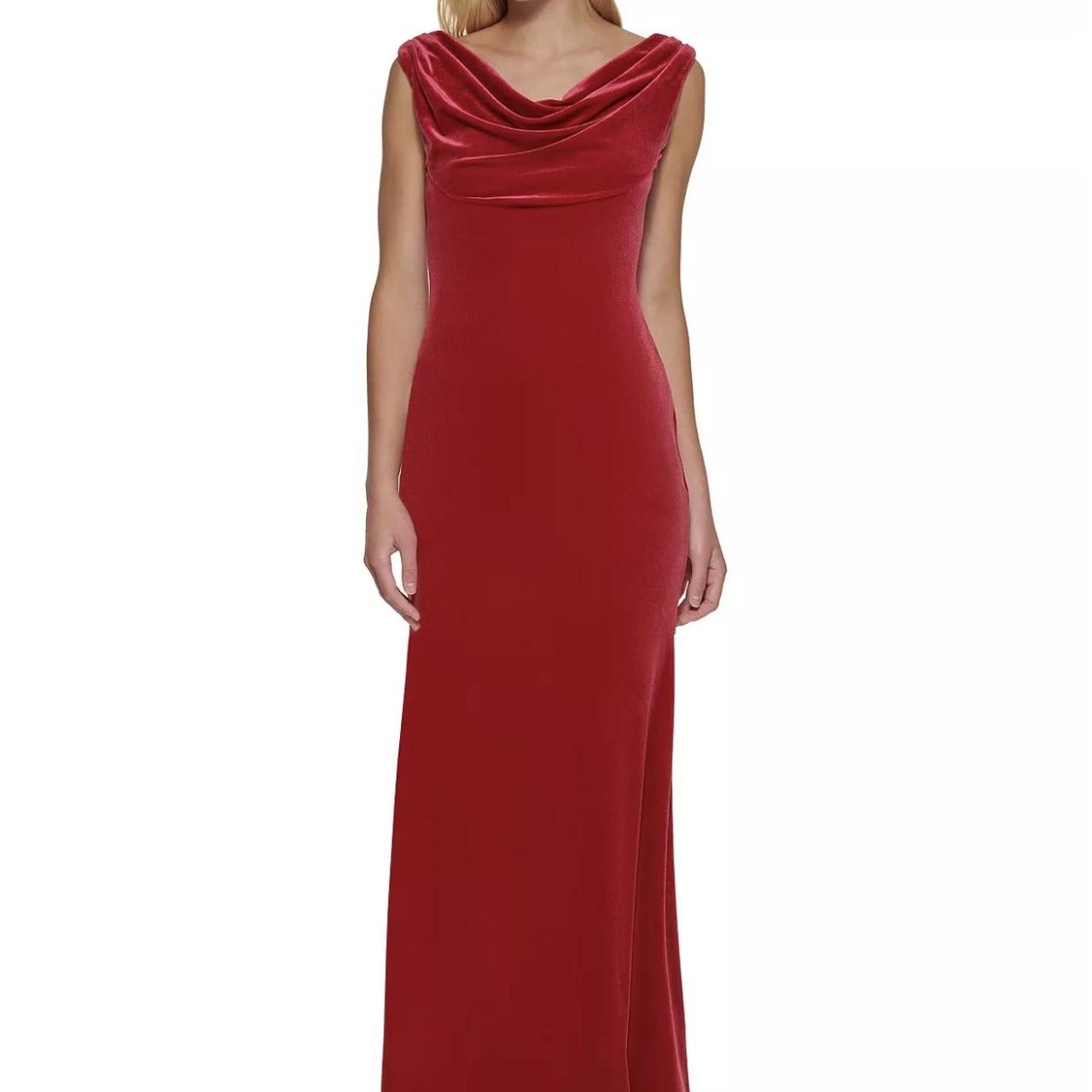 Vince Camuto Petite Cowl-Neck Gown in Red US Depop